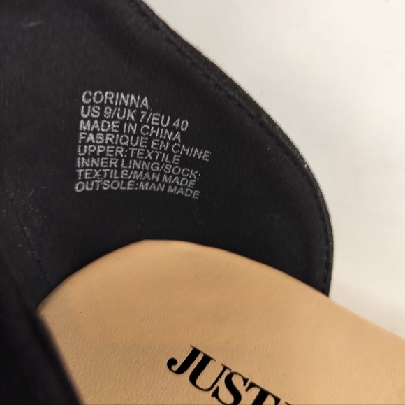 JUSTFAB Corinna Espadrille Sandals Black Suede Flat Wedges Women's 9 Ankle Strap - Picture 14 of 16